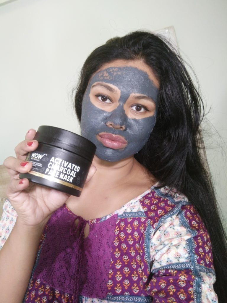 WOW activated charcoal mask application