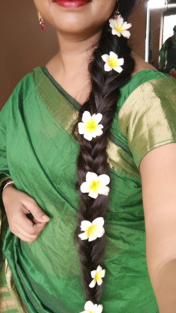 floral braid hairstyle - salonguruindia.com