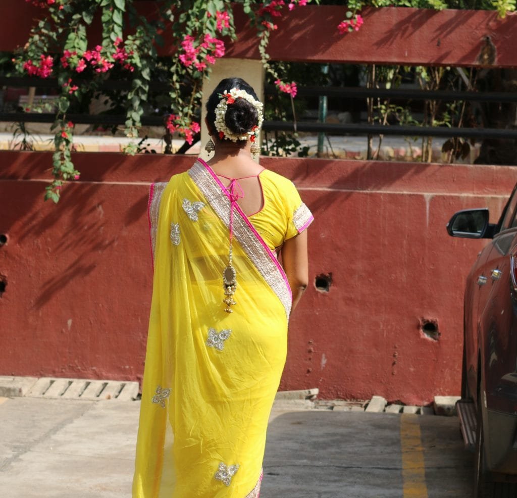 Messy bun floral hairstyle gajra sushmitas diaries