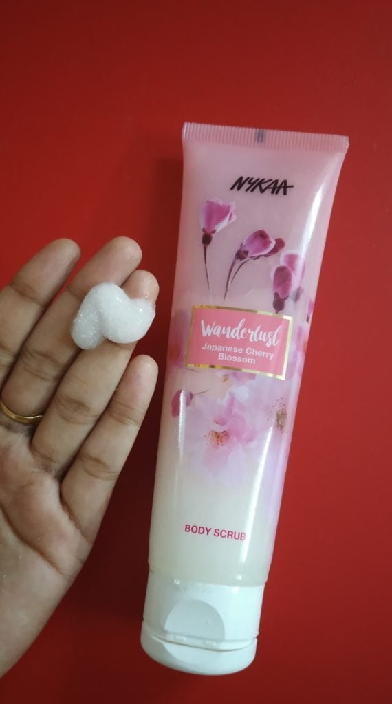 Nykaa Wanderlust Japanese cherry blossom Body Scrub texture & consistency